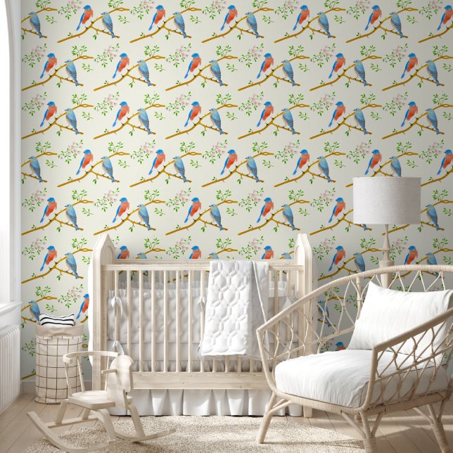 Papier Peint Merlesbleus Jaune Pâle (Enfants)