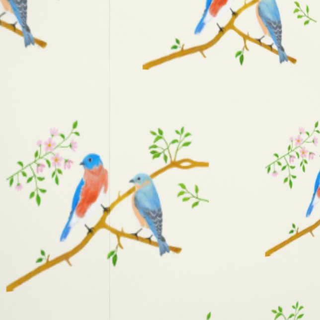 Papier Peint Merlesbleus Jaune Pâle (Couture)