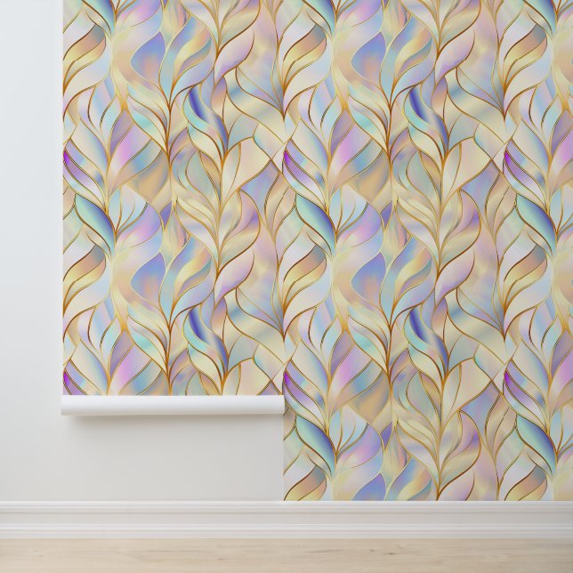 Papier Peint Metallic Pastel Abstract Wallpaper (Application)