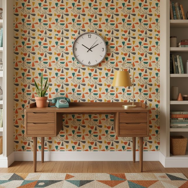 Papier Peint Mid-Century Modern Pinwheel Abstract #10 Bg ID1224 (Créateur téléchargé)