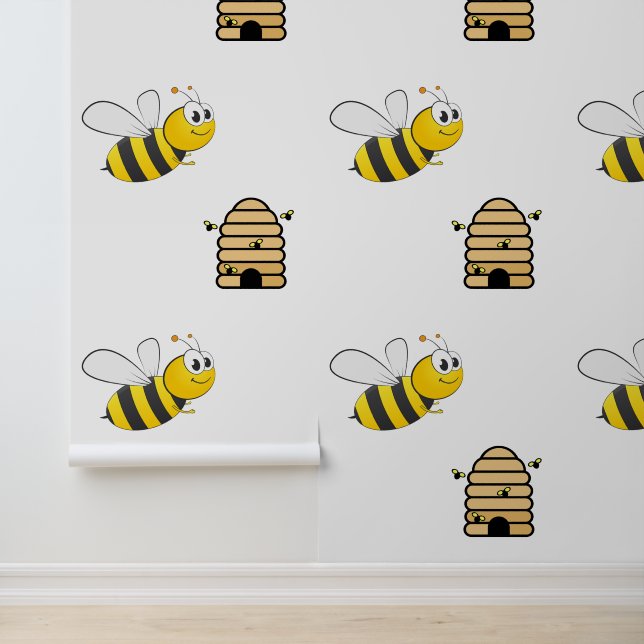 Papier Peint Miel Bees & Beehive Design (Application)