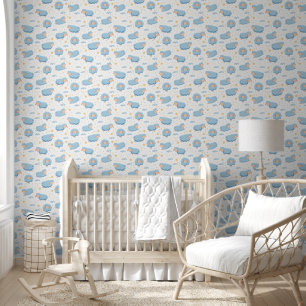 Papier Peint Mignon motif de moutons pour la nurserie