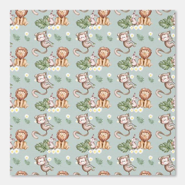 Papier Peint Mignon singe/lion de safari (Recto)
