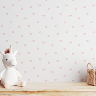 Papier Peint Mini-cœurs nurserie minimaliste rose fille