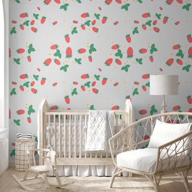 Papier peint mini fleur de fraisier (Enfants)