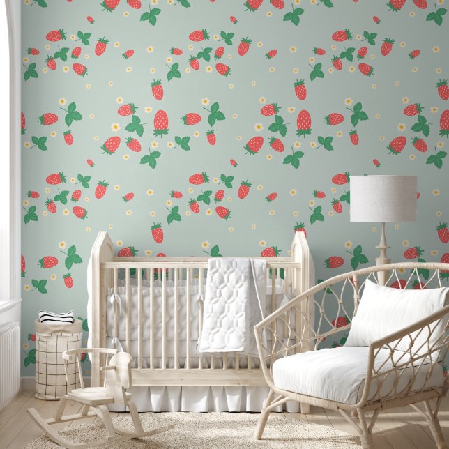 Papier peint Mini Fleur de Fraisier (Enfants)