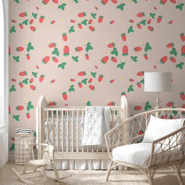 Papier peint Mini Fleur de Fraisier (Enfants)