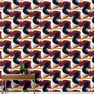 Papier Peint Minimalisme géométrique moderne en Sienne Brûlée