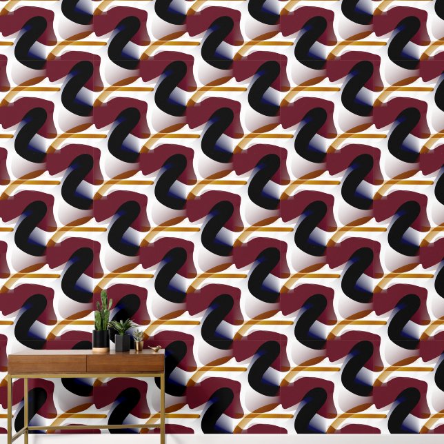 Papier Peint Minimalisme géométrique moderne en Sienne Brûlée (Couloir)