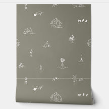 Papier peint minimaliste Barnyard bébé