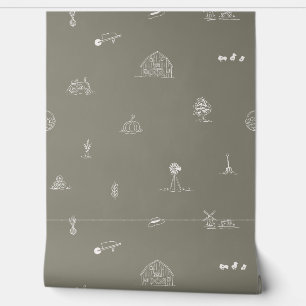 Papier peint minimaliste Barnyard bébé