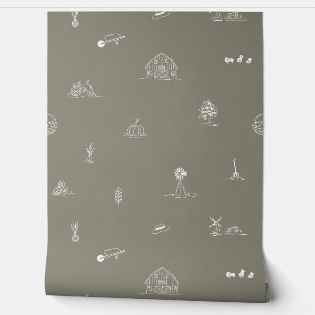 Papier peint minimaliste Barnyard bébé (Déroulement)