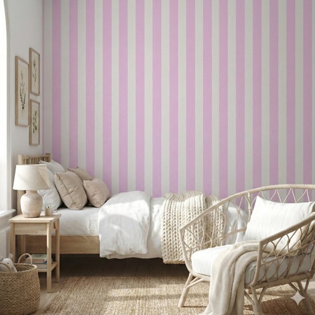 Papier Peint Minimaliste des rayures roses (Créateur téléchargé)