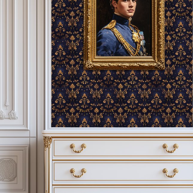 Papier Peint Minuit Gold Baroque Princesscore (Midnight Gold Baroque Princesscore Wallpaper)