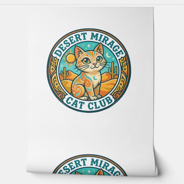 Papier Peint Mirage du désert Chat Idée cadeau pour maman de ch (Déroulement)