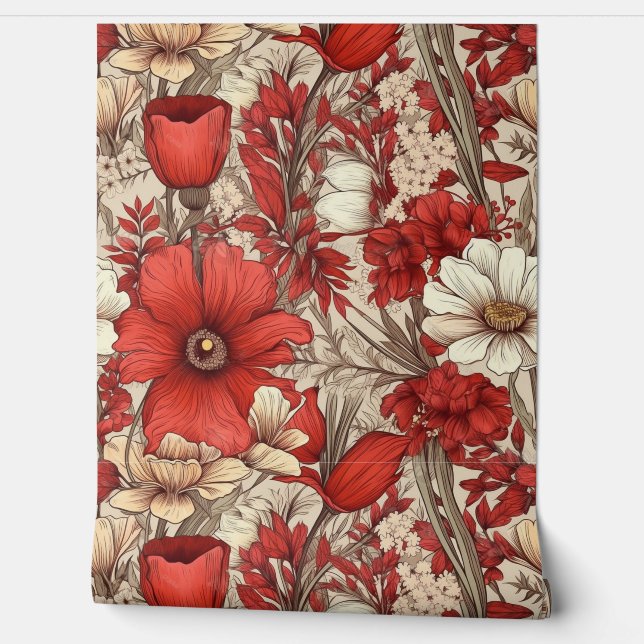Papier Peint Modèle floral (Déroulement)