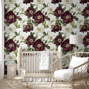 Papier Peint Modèle floral Bourgogne