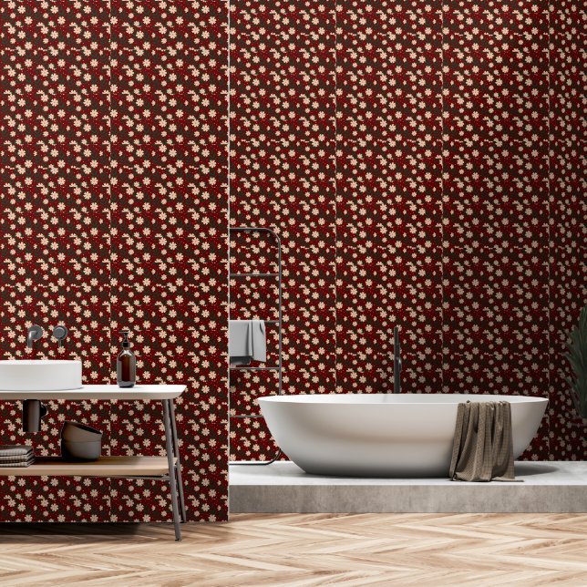 Papier Peint Modèle floral moderne et élégant (Salle de bain)