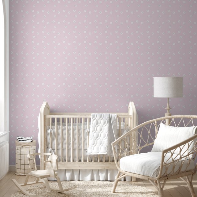 Papier Peint Modèle floral simple (rose) (Enfants)