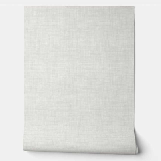 Papier Peint Modern Off White Home Office Linen Look Texture (Déroulement)