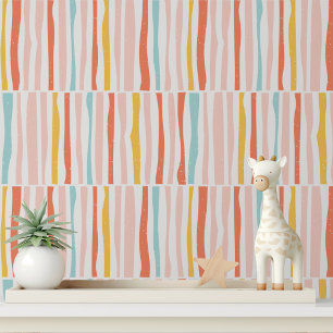 Papier Peint Moderne Abstrait Géométrique à Rayures Colorées