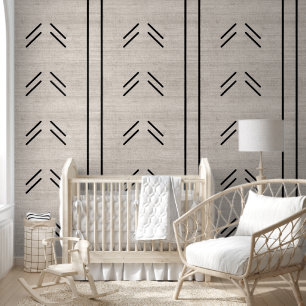 Papier Peint Moderne Africain Tendance Mudcloth Beige