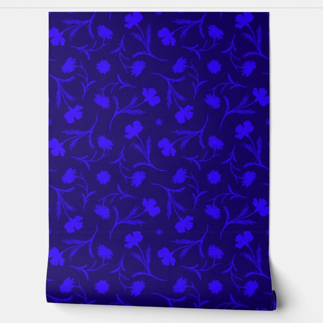 Papier Peint Moderne Electric Blue Floral Liberty Marine Motif (Déroulement)