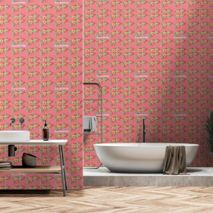 Papier Peint Moderne Floral Rose Boho