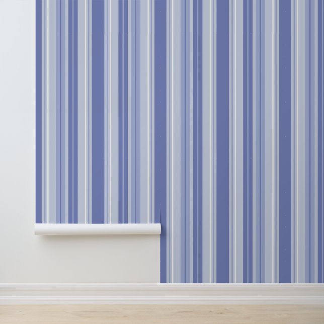 Papier Peint Moderne rayé bleu (Application)