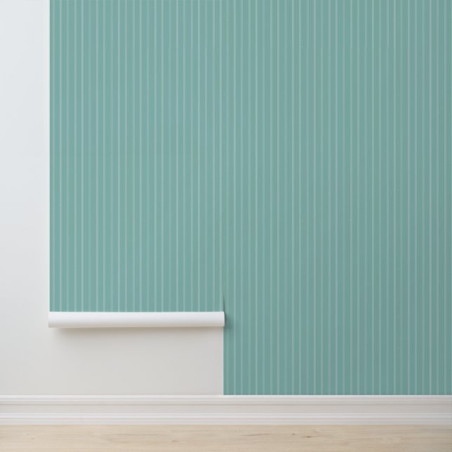 Papier Peint Moderne tendance 1" Pinstripe clair bleu Turquoise (Application)