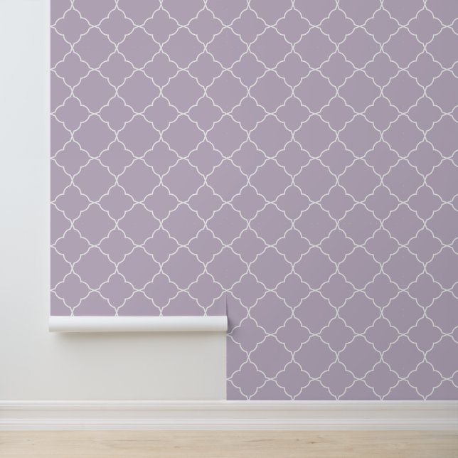 Papier Peint Moderne tendance lilas Quatrefoil (Application)