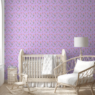 Papier Peint Moderne Tulips Motif sans couture Décor Amusant