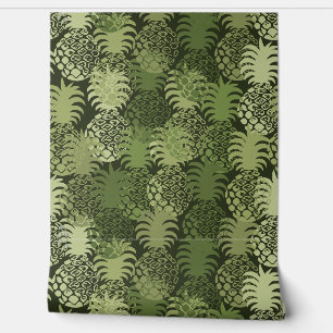 Papier Peint Momona Hawaiian Tropical Pineappy Toss - Vert