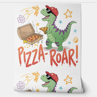 Papier Peint mon dinasour manger pizza pour les amateurs de nou