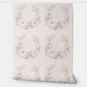 Papier Peint Monogramme floral épais lunaire