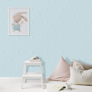 Papier Peint Monogramme personnalisé Motif initial bleu apaisan