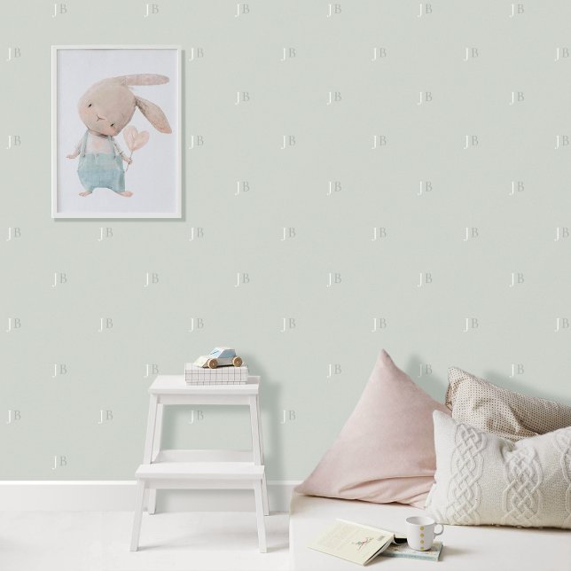 Papier Peint Monogramme personnalisé Motif initial Serene Green (Créateur téléchargé)