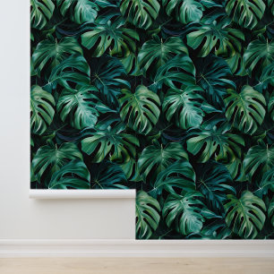 Papier Peint Monstère de jungle profonde feuille flore exotique