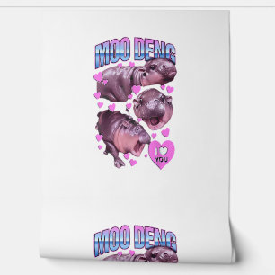 Papier Peint Moo-Deng Hippo Le célèbre bébé Pigmy Mooden T-Shir