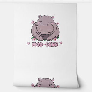 Papier Peint Moo-Deng Le fameux mou bébé Hippopotamus en thaï