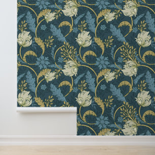 Papier Peint Morris Garden Bleu et ivoire
