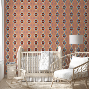 Papier Peint Mosaïque aztèque tribale orientale colorée