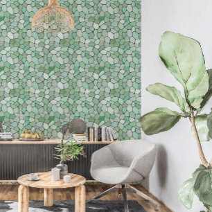 Papier Peint Mosaïque verte Pastel doux