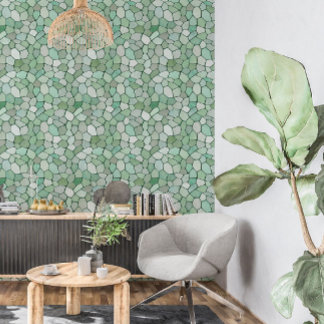 Papier Peint Mosaïque verte Pastel doux