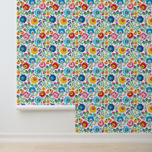 Papier Peint Motif à fleurs d'art populaire 2