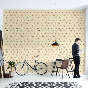 Papier Peint Motif à papillon tonique chaud
