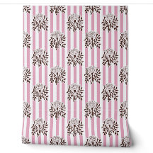 Motif à rayures de fleurs de souci rose