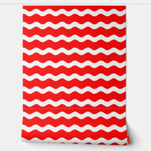 Papier Peint Motif à rayures Rac Rouge Wavy