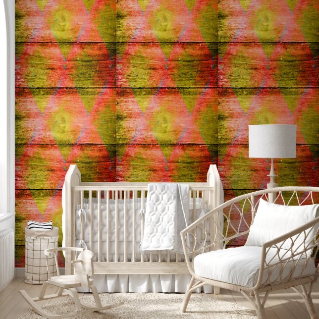 Papier Peint motif abstrait à fleurs de couleur (Enfants)