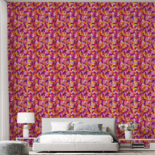 Papier Peint Motif Abstrait de peinture rose
